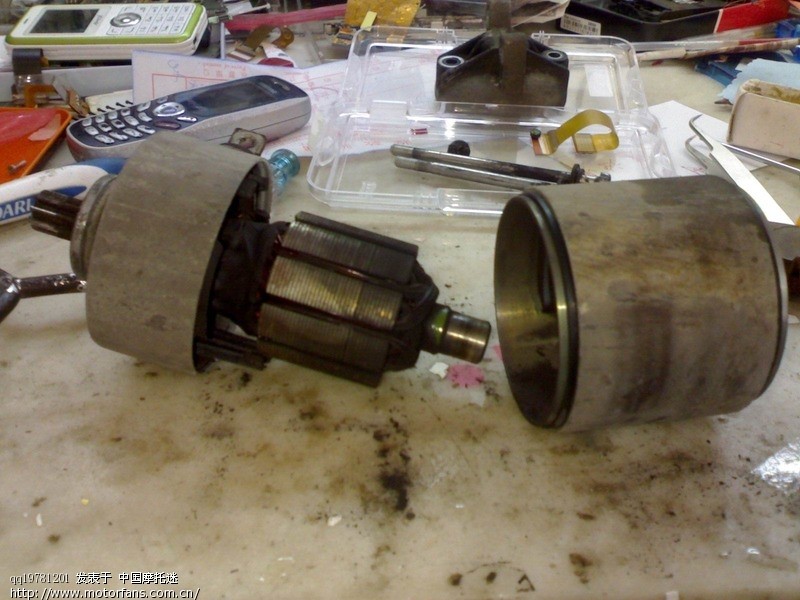 凌鹰启动马达换碳刷! - 维修改装 - 摩托车论坛 