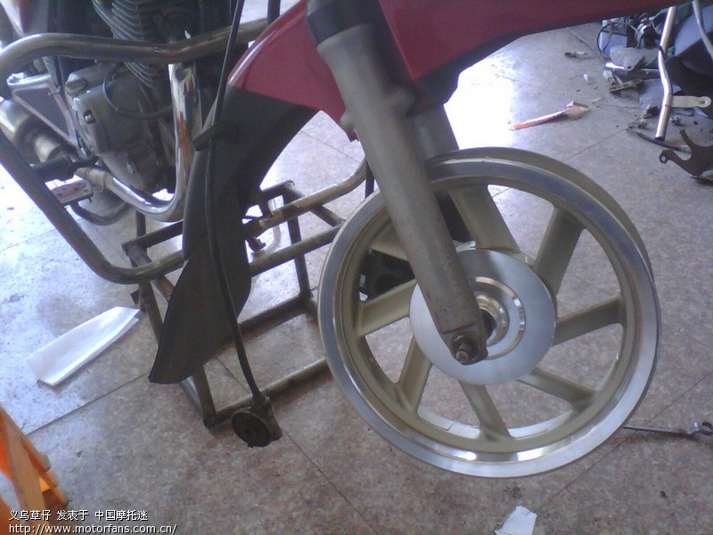 GS王 改12寸前轮开始了 双刹车盘预安装图已