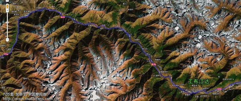 川藏线详细卫星地图 - 色魔驴行 - 摩托车论坛 -