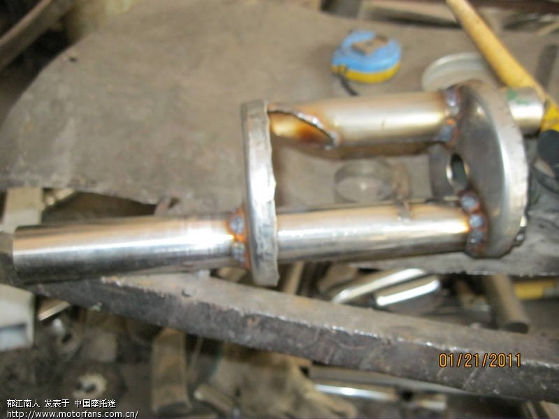 PK丹罗产品的自制镀钛金排气管 - 广东摩友交