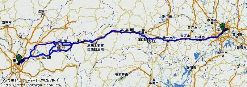 武汉市-重庆市+征集路线