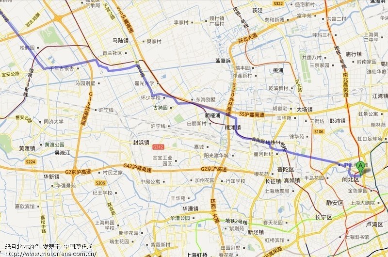 请教各位前辈上海闸北到江苏盐城开摩托详细路