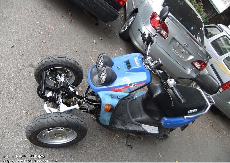 踏板车改可侧倾转弯倒三轮 - 维修改装 - 摩托车