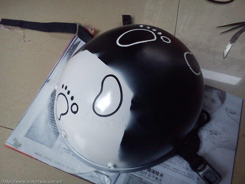 今日下雨无聊喷头盔 - 维修改装 - 摩托车论坛 -