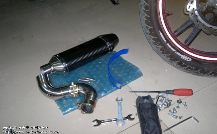 我的垃圾车改碳纤维短排气管 有图 - 维修改装