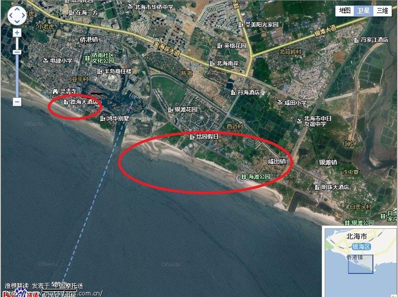 卫星地图截图--北海港口路--路海大酒店 - 2012