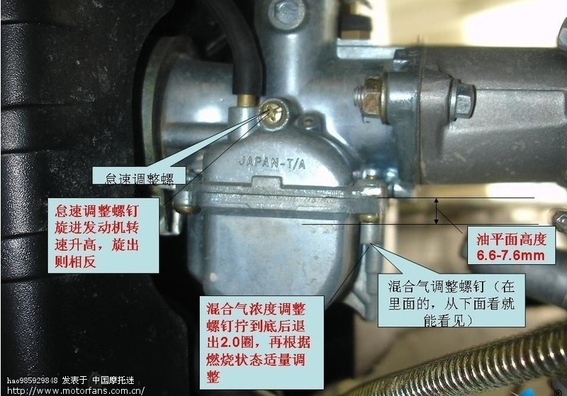 求 如何调节夜猫的怠速和混合比?求大神相助!