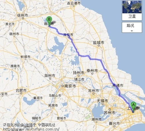 求上海到江苏宿迁市宿豫区的两轮行车路线,谢