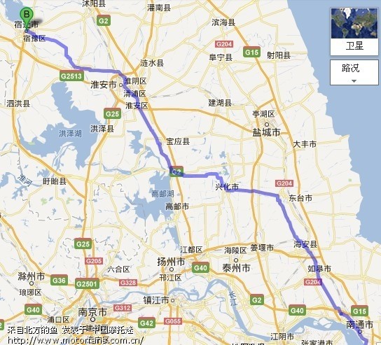 求上海到江苏宿迁市宿豫区的两轮行车路线,谢