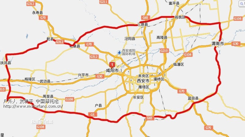 外地摩友进西安及绕西安,陕西公路路况信息及关中环线,西安三环