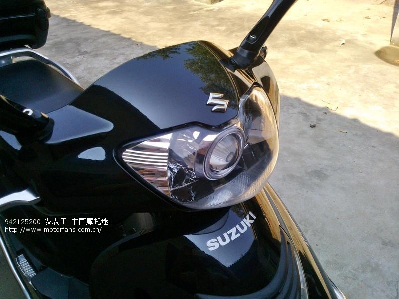 电喷海王星安装氙气灯效果图 - 豪爵铃木-踏板