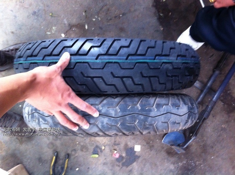400公里新车更换后轮胎 - 豪爵铃木-骑式车讨论