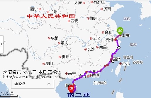 摩旅环游路线图【包括行驶的国道g,省道s,公里数标志】!