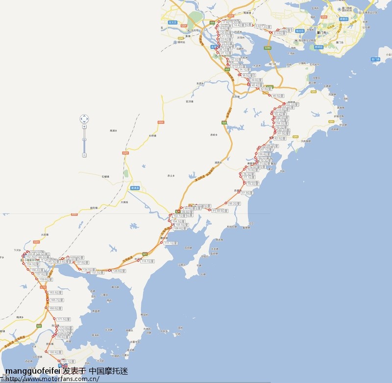 厦门车友到东山的路线参考图201省道(170公里) - 福建
