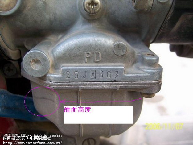 那位高手知道CG125京滨化油器的油面高度 - 摩