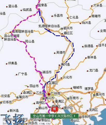 42:49 /9楼/   仔细看了地图后,发现在湖南宜章~~~广东清远的107国道